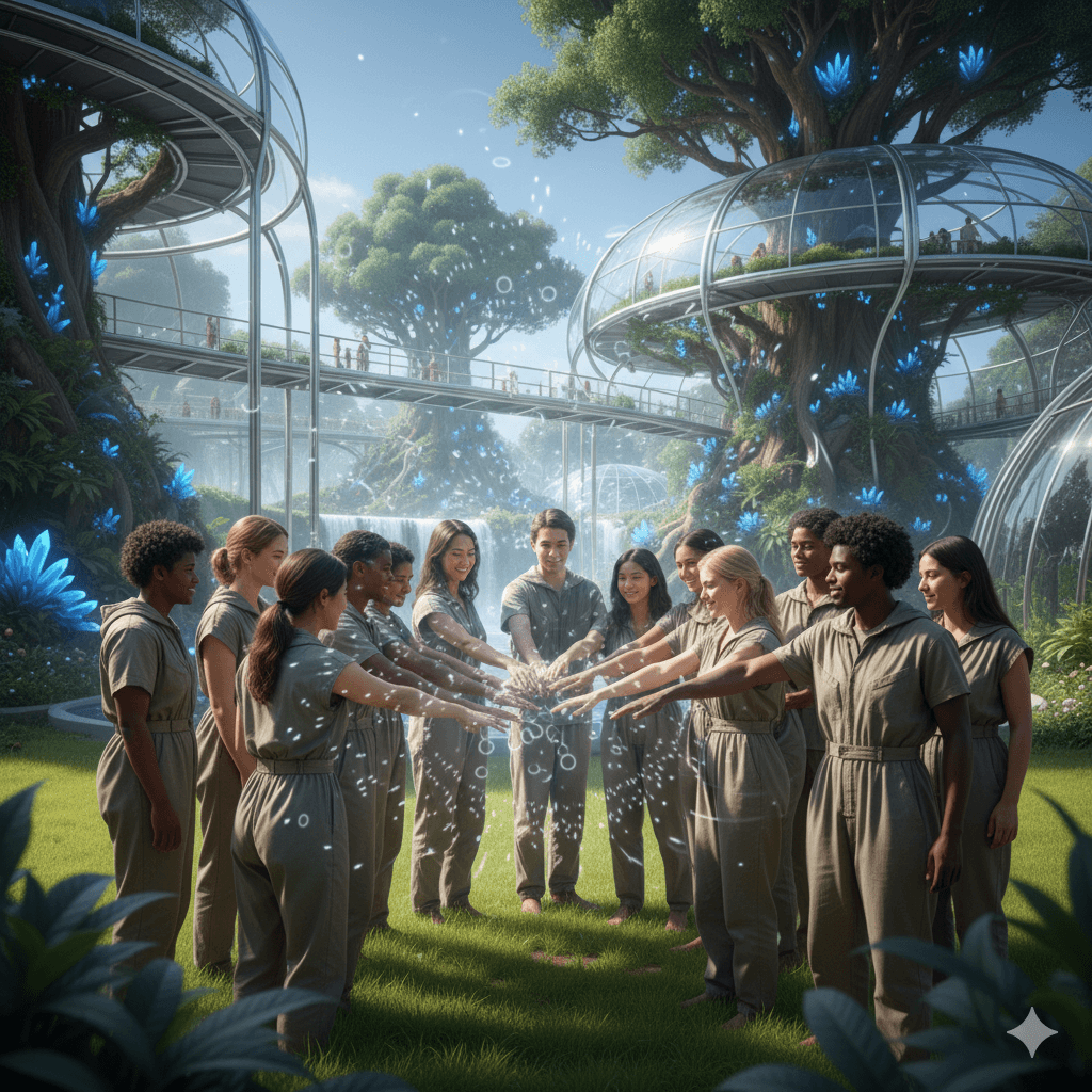 A chalkboard with the text 'Give joy in the neighborhood'.